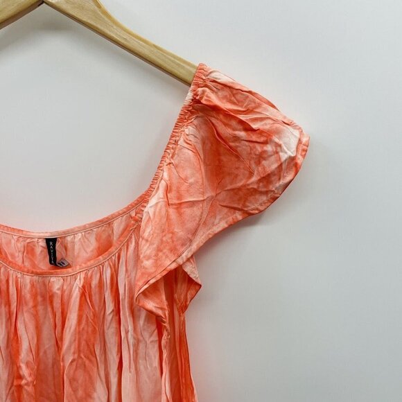 Raviya Womens Plus Size 1X Pigment-Wash Off-The-Shoulder Swim Cover-Up Coral $54 - Picture 3 of 7